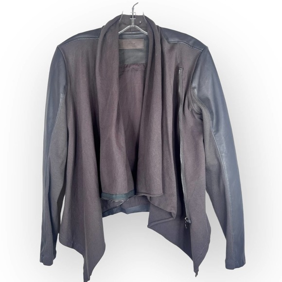 BLANK NYC Whatever It Takes Drape Front Jacket Long Sleeve Gray Size S - Picture 5 of 10